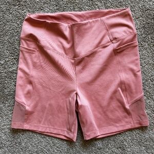 Victoria's Secret Active Jogger Shorts Mesh Pockets Large Pink Coral Workout NC